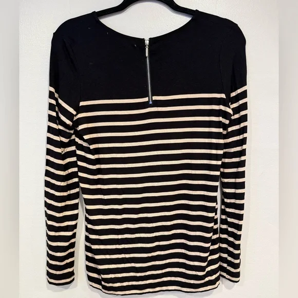 Forever 21 Women's Black & Tan Long Sleeve Zipper Top Y2K Size Small - Picture 6 of 6